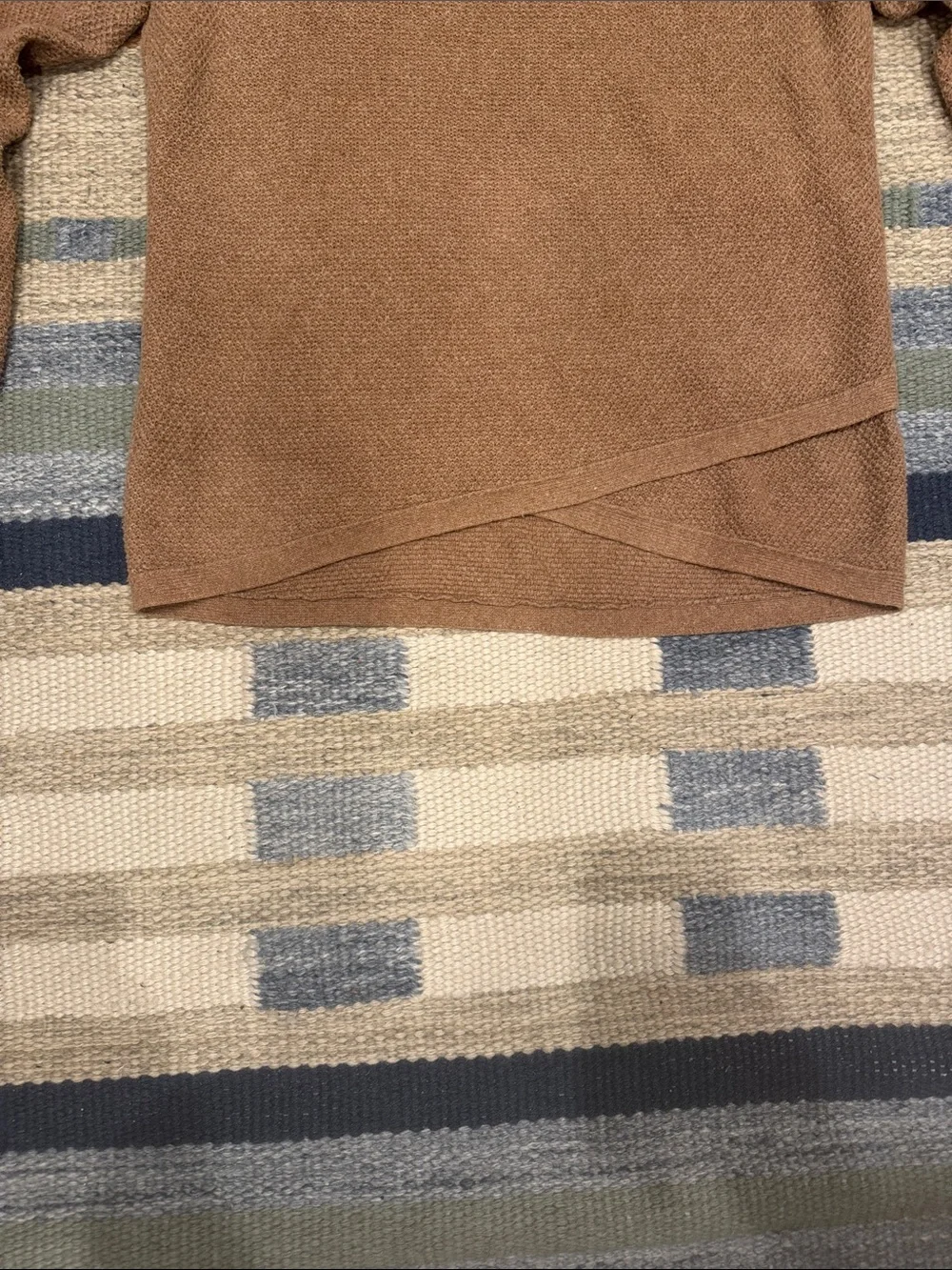 Madewell Waffle-Knit Crewneck Sweater in Camel Brown - Picture 2 of 6